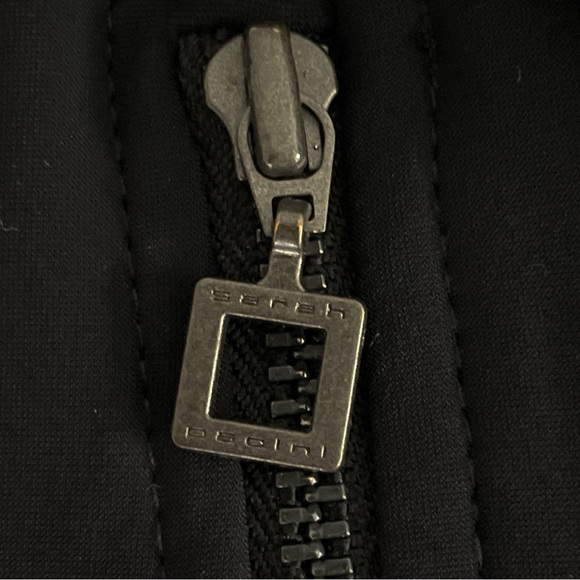 Sarah Pacini Swing Trench Coat Jacket Size 3 Large Black Artsy Classic Italy - Picture 12 of 13